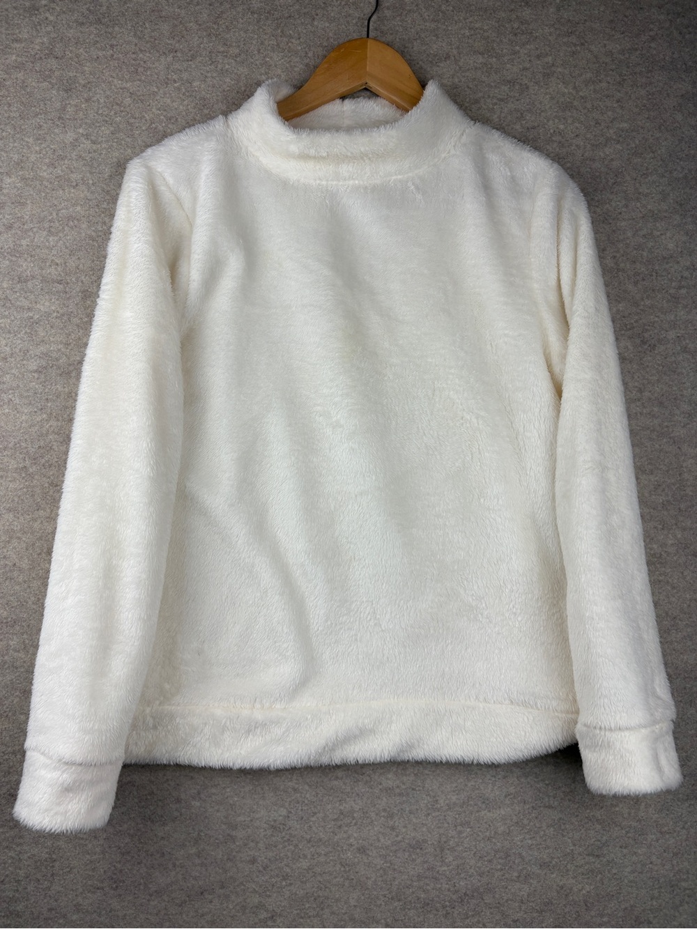 Talbots Petite Ivory Marshmallow Sherpa Mock Neck Pullover Sweater MP